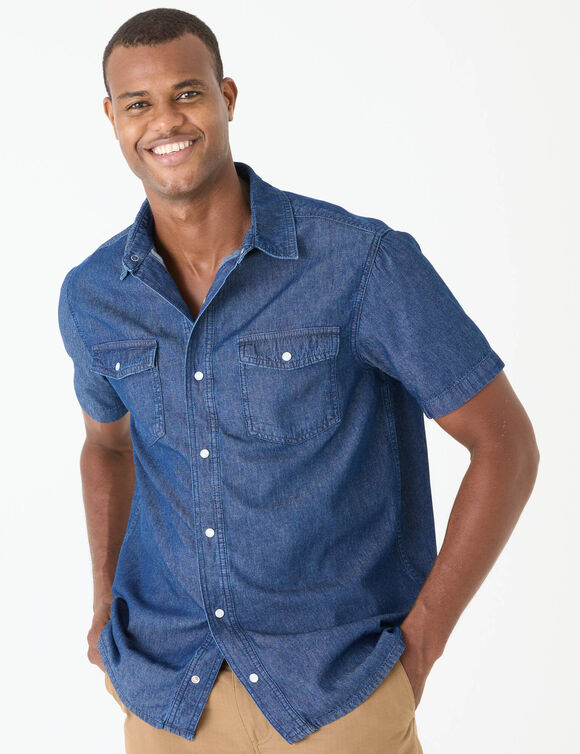 Chemise pressionn&eacute;e manches courtes (stone)