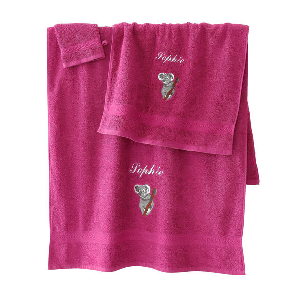 &Eacute;ponge brod&eacute;e koala personnalis&eacute; - 420 g/m&sup2; (bruy&egrave;re)