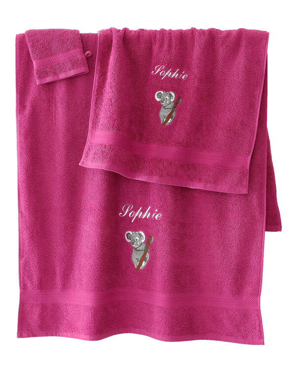 Éponge brodée koala personnalisé - 420 g/m² (bruyère)