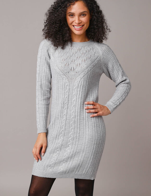 Robe pull torsadée  (gris chiné)
