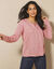 Vest met fantasieknopen, zachte touch (chiné roze)