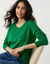 Pull col rond uni, manches longues, toucher doux (vert)