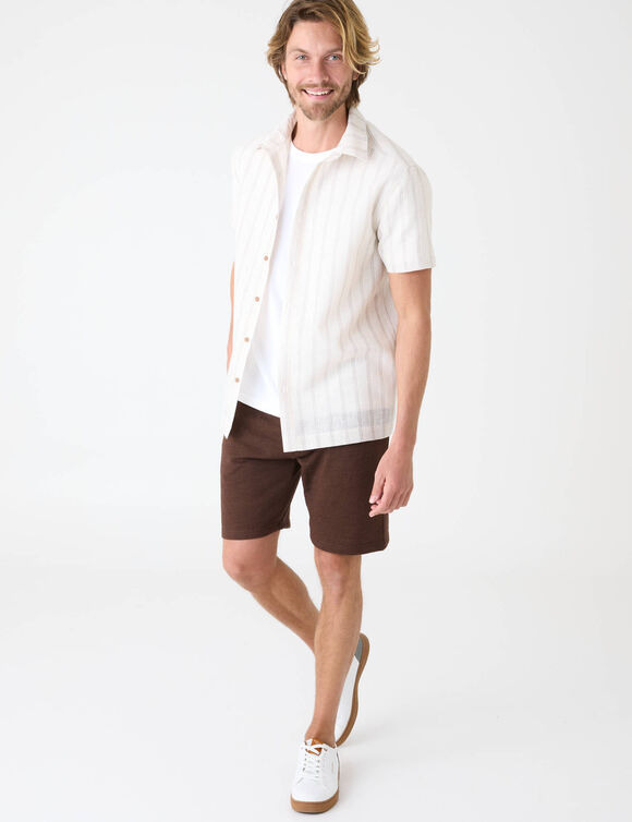 Bermuda en molleton l&eacute;ger  (marron)