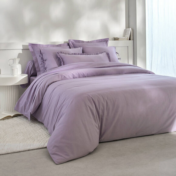 Linge de lit uni percale (parme grisé)