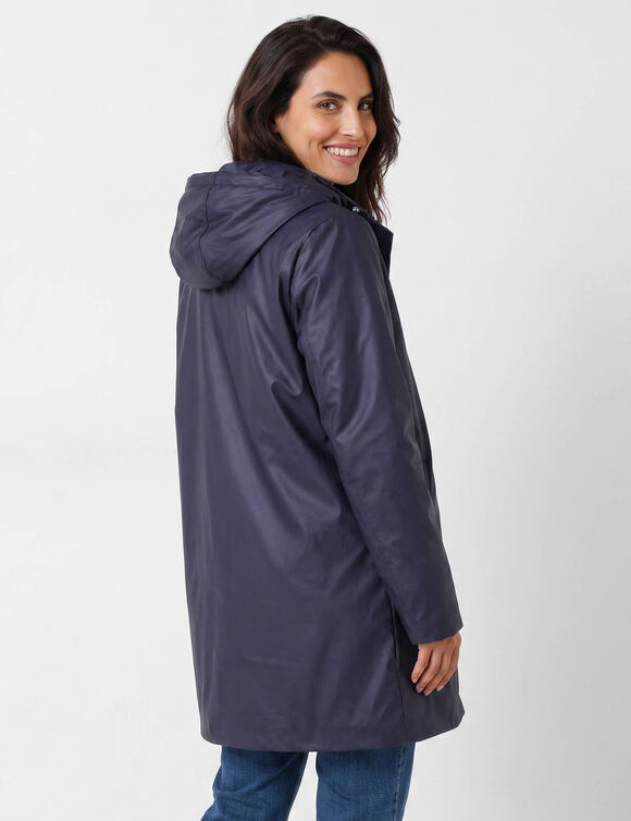 Parka imperm&eacute;able fourr&eacute;e, mi-longue (marine)