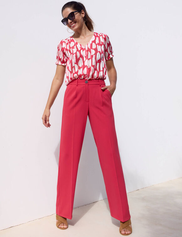 Pantalon large fluide (rouge)