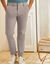 Chino broek, afgerond onder de buik (beige)