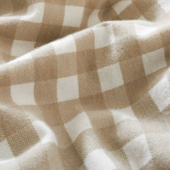 Lou-beddengoed van bedrukte flanellen stof (beige)