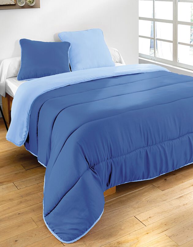 Tweekleurig deken in microvezel 350g/m2 (oceaanblauw / hemelsblauw)