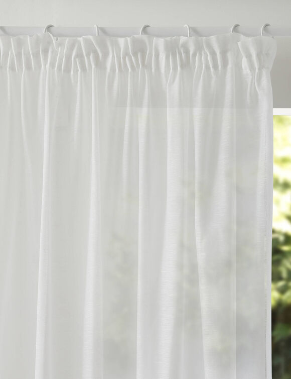 Panneau lin polyester base Cornely finition galon fronceur (blanc)