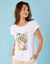 T-shirt manches courtes imprimé placé, Spécial Petites (blanc)
