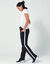 Tweekleurige joggingbroek (zwart / wit)
