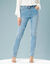 Rechte jeans met ceintuur, speciaal voor kleine lengtes (bleached)