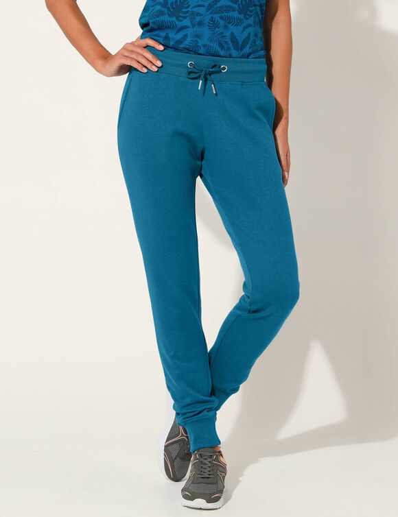 Pantalon jogging en molleton gratté  (bleu pétrole)