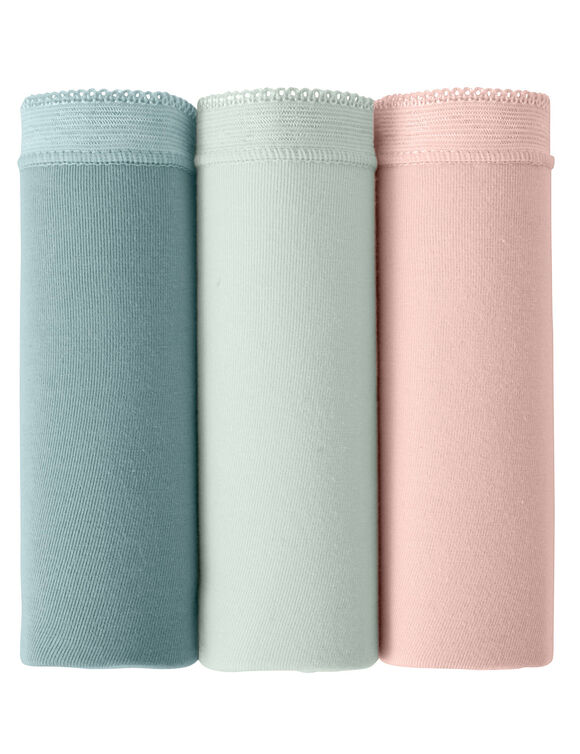 Basic midislip - set van 3 (amandel + roze + groen)