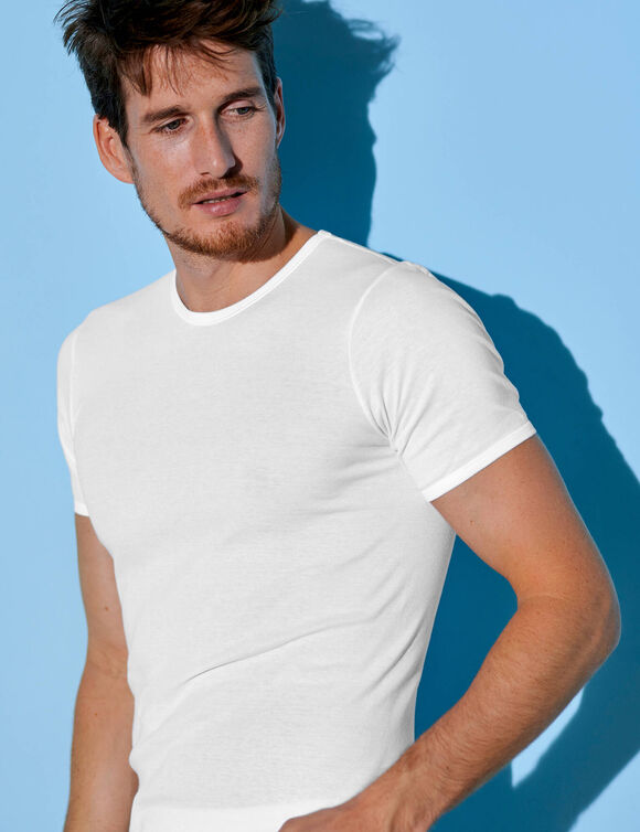 Tee-shirt sous-vêtement homme ras de cou - lot de 2 (blanc)