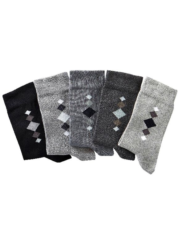 Mi-chaussettes fantaisie - lot de 5 paires (gris chin&eacute;)