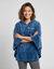 Poncho &agrave; capuche maille polaire personnalis&eacute; (bleu)
