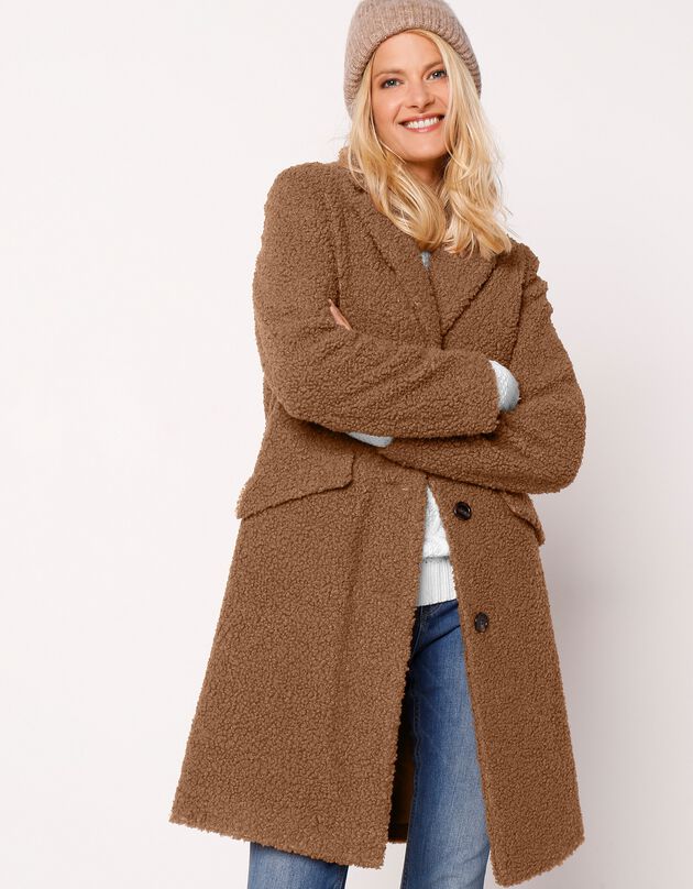 Mantel in lusjestricot (karamel)