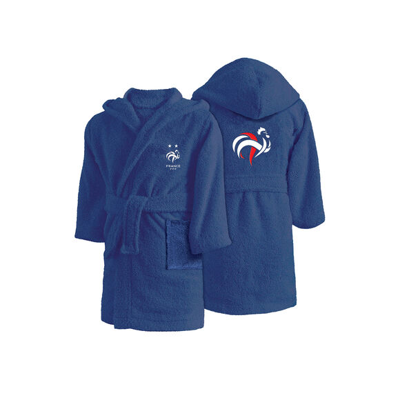 Badjas kinderen FFF®, personaliseerbaar (blauw)
