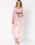 Pyjama in fleece met lange mouwen met 'rendier' motief (poederroze)