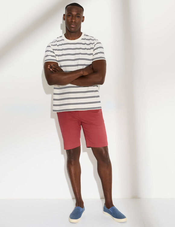 Bermuda chino ceinture arrondie sous le ventre (grijzig koraal)