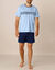 Pyjamashorts van katoenjersey met korte mouwen (blauw / marine)