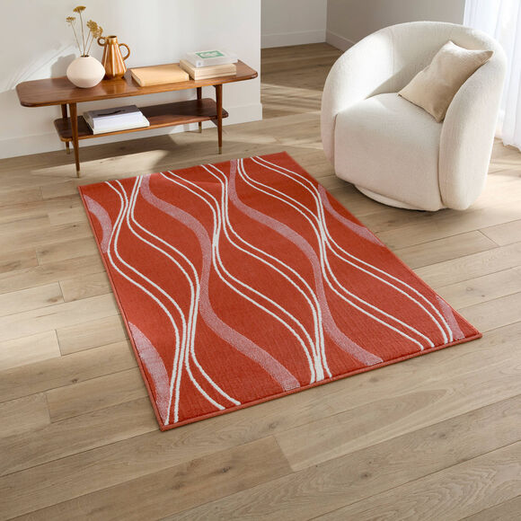 Tapijt met golfmotief (terracotta)