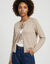 Gilet en maille &agrave; nouettes, uni (beige)
