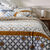 Marlow-beddengoed met geometrische motieven &ndash; katoen 57 draden/cm&sup2; (grijs / karamel)