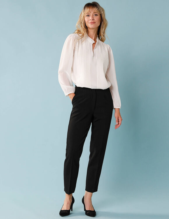 Pantalon cigarette uni, Sp&eacute;cial Petites (noir)