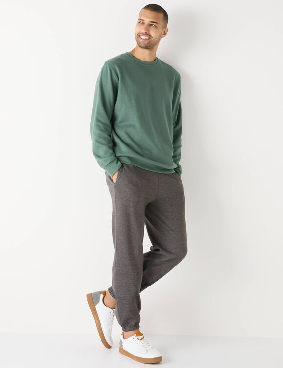 Sweat molleton col rond (vert foncé)
