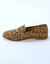 Leren mocassins met luipaardmotief (beige)