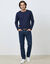 T-shirt met ronde hals en lange mouwen, per stuk. (marine)