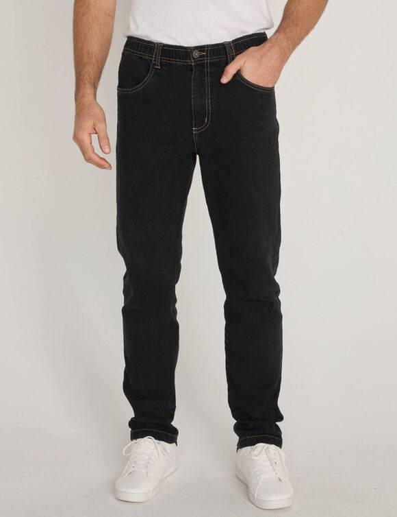 Rechte jeans met elastische tailleband - L28 (black)