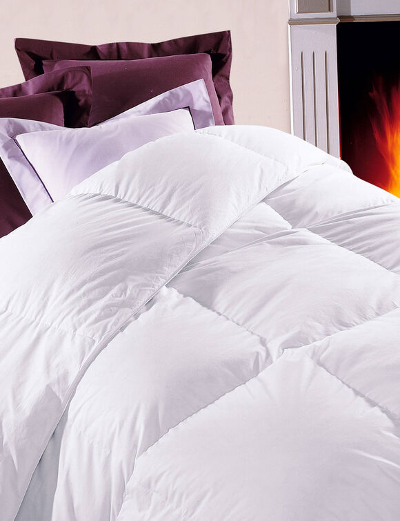 Luxe eendendonsdekbed voor kamers met gematigde temperatuur (wit)