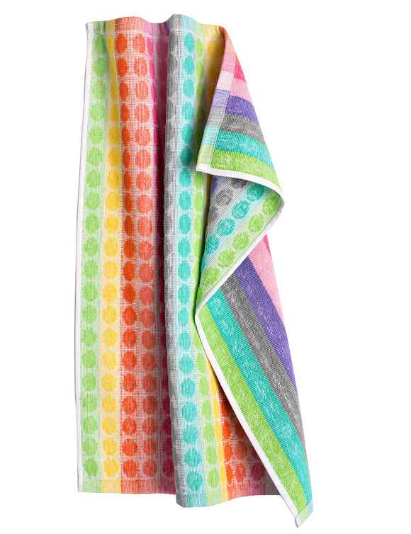 Handdoek in badstof, stippen en strepen - sets (veelkleurig)