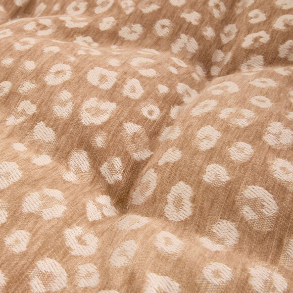 Long coussin de canap&eacute; jacquard l&eacute;opard (naturel)