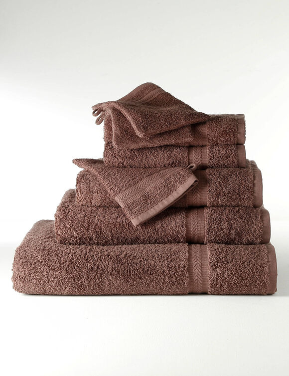 Collection serviettes de bain unies - confort moelleux 420 g/m&sup2; (chocolat)