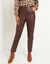 Pantalon fuselé 7/8ème, aspect cuir** (chocolat)