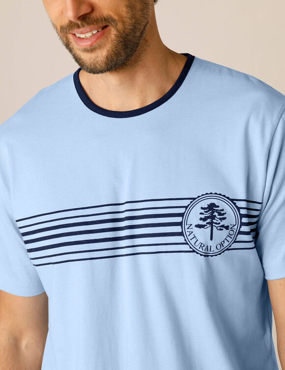 Shortama in katoenjersey met korte mouwen (blauw / marine)