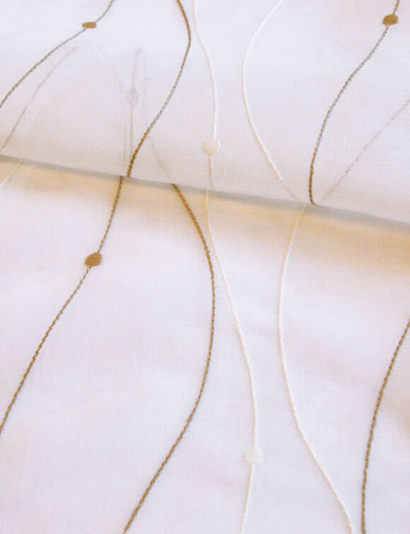 Voilage brod&eacute; serpentins (beige)