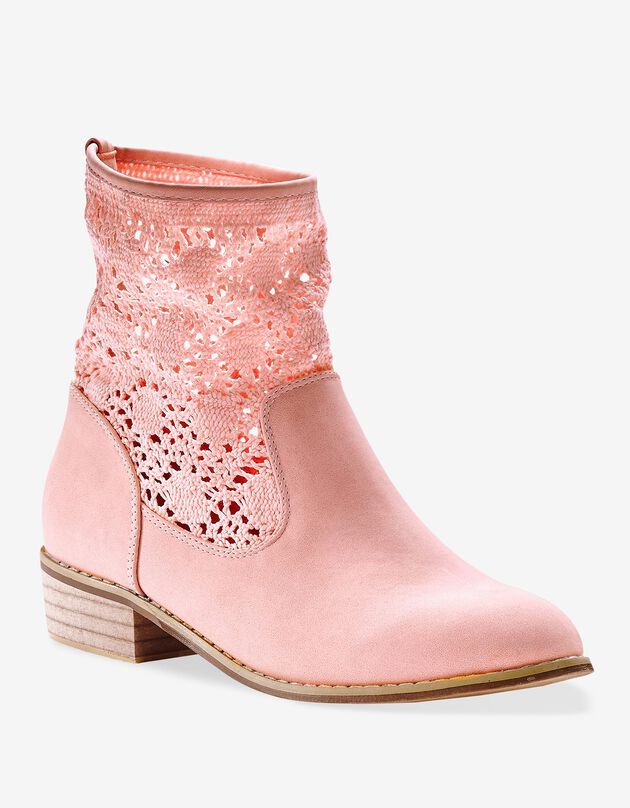 Boots met macramé (roze)