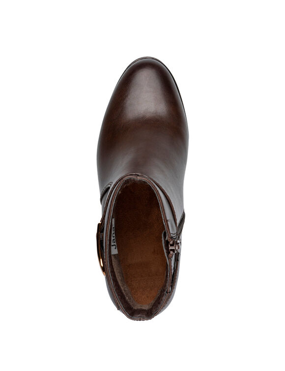 Boots boucle &agrave; talon grande largeur (chocolat)