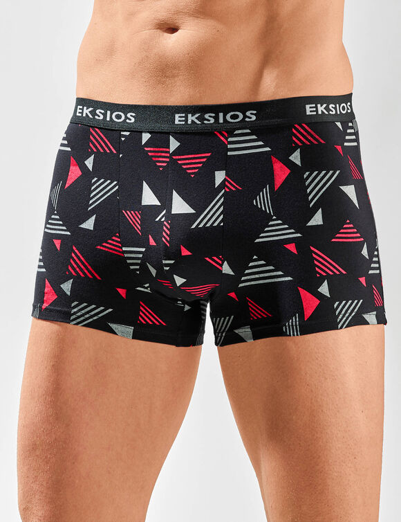 Boxer imprimé géométrique - lot de 4 (noir)