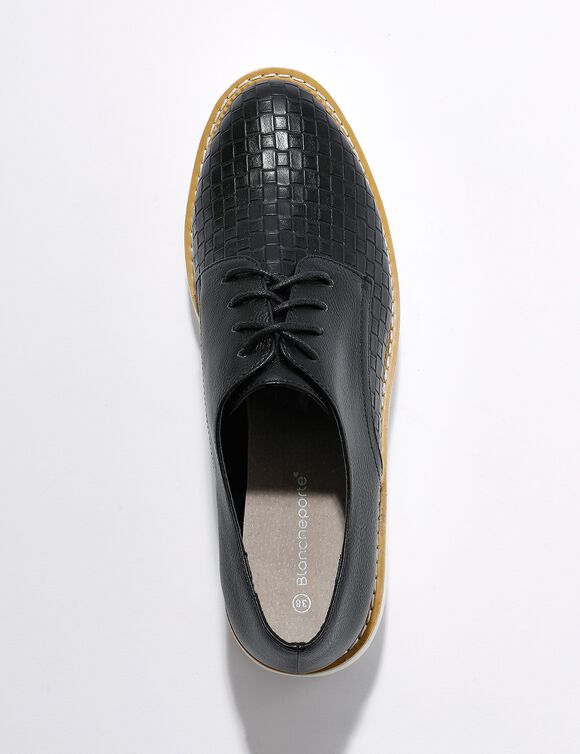 Derbies compensés effet tissé - noir (noir)