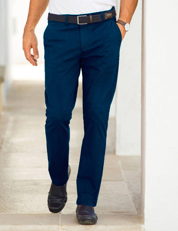 Pantalon chino ceinture arrondie sous le ventre (marine)