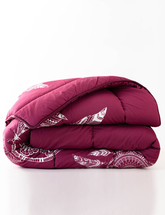 Couette coton imprimé Tea 400 g/m² (prune)