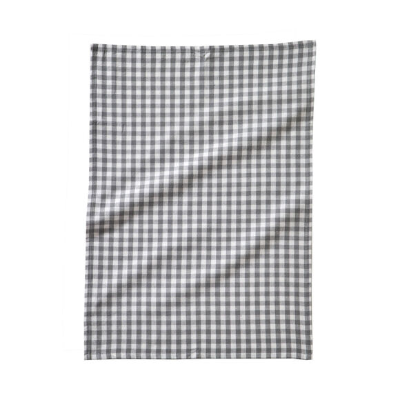 Katoenen droogdoek met ingeweven ruiten - set van 3 (grijs)