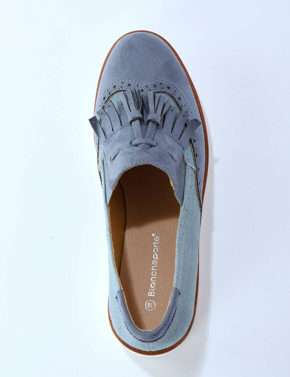 Slippers &agrave; franges (bleu)